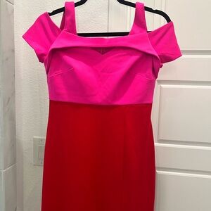 Night Way Collections Strapless Pink and Red Dress